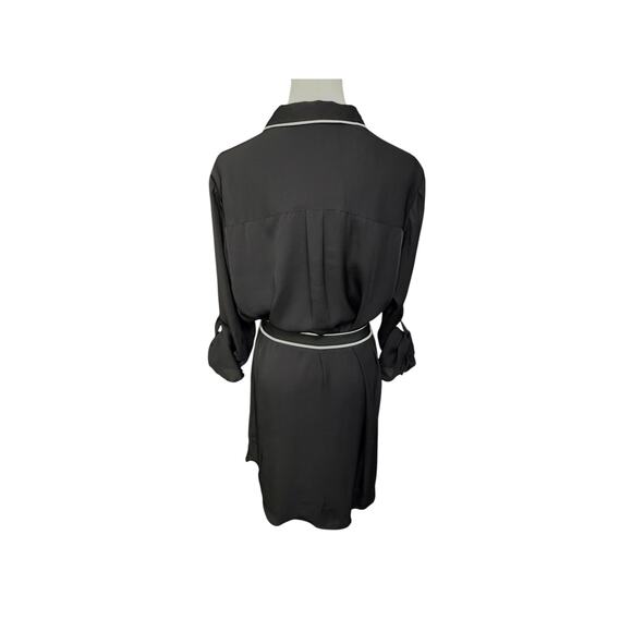 Express Women's Black and white dress size Large Button front Tie belt - Picture 2 of 3
